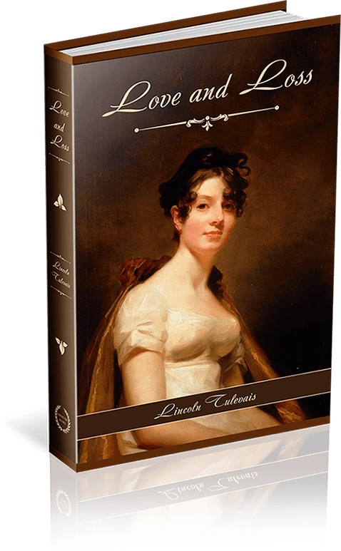 The Love and Loss cover with a classical portrait and handwritten title